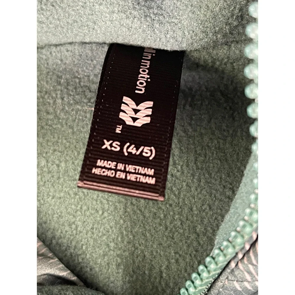 All in Motion Kids Teal Green Print Hooded Puffer Jacket Coat XS 4/5 NEW